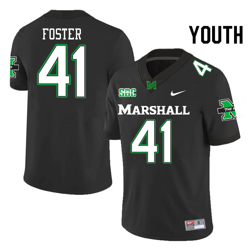 Youth #41 Ahmere Foster Marshall Thundering Herd SBC Conference College Football Jerseys Stitched-Bl